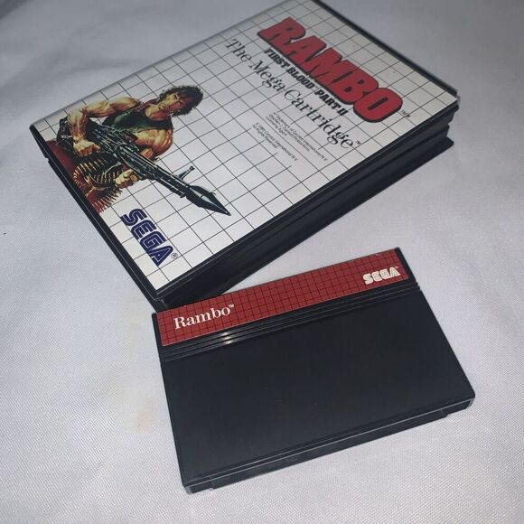 Video Game Sega Rambo First Blood Part II 2 (Sega Master System 1986) No Manual - Picture 5 of 10